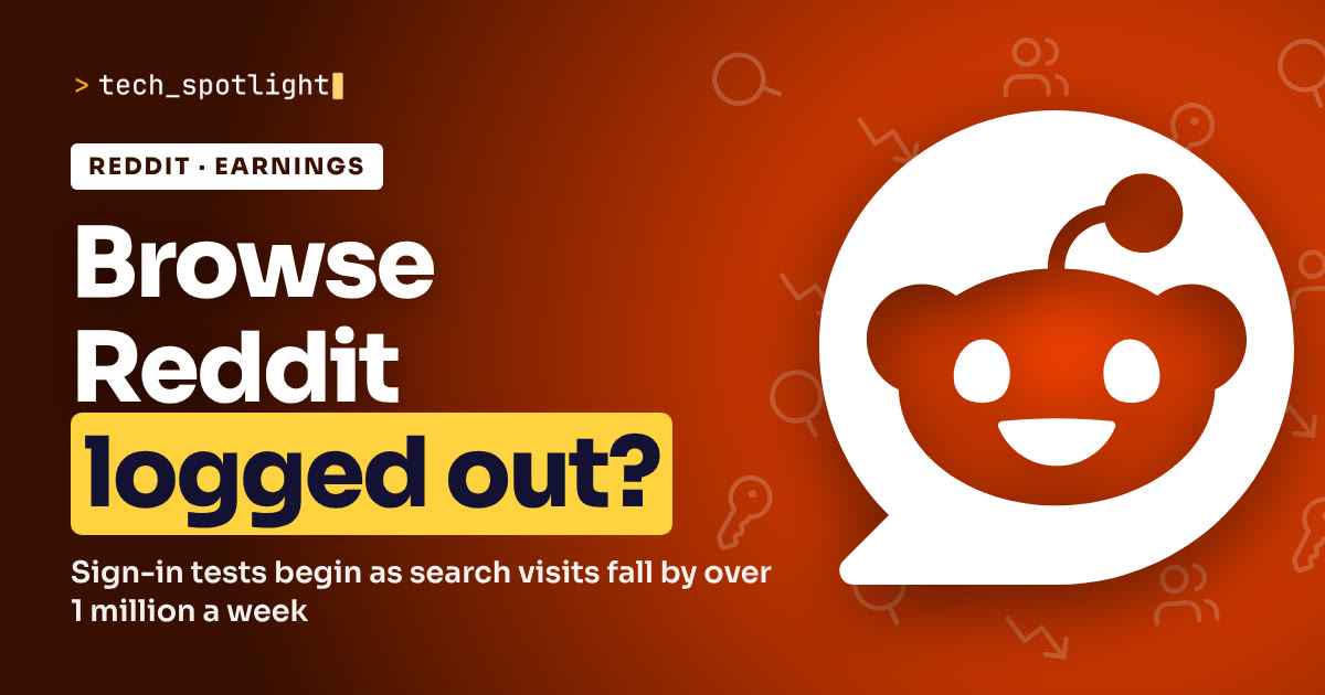 Poster in Reddit colours with the Reddit logo and the words 'Browse Reddit logged out?'